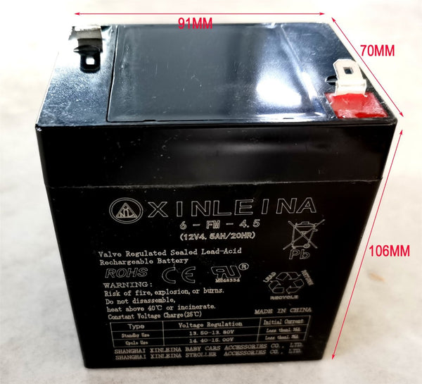 English Elm 12v4.5ah Sealed Lead Acid Rechargeable Battery for Kids Ride on Cars and Toys W1760P242536