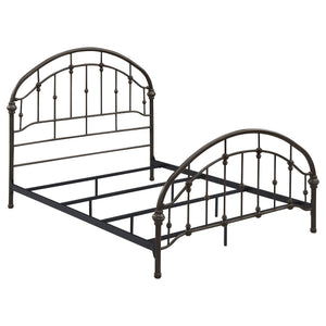 English Elm Juneau Dark Bronze Metal Queen Bed Frame with Vintage Charm, Open Slat Design & Sturdy Six-Leg Support B062P331062