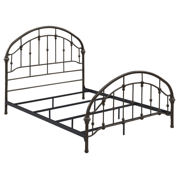 English Elm Juneau Dark Bronze Metal Queen Bed Frame with Vintage Charm, Open Slat Design & Sturdy Six-Leg Support B062P331062