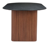 Lassig Dining Table Black & Walnut 110300 Zuo Modern