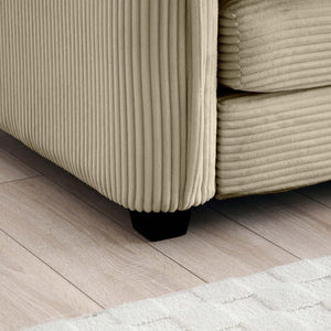 English Elm Oversize 3-Seater L-Shaped Sectional Sofa With Matching Ottoman In Luxurious Tan Corduroy Elegance W714S00717-GIGA