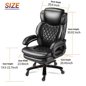 English Elm 500lbs Capacity Executive Desk Chair Wide Spring Seat Ergonomic Lumbar Support Swivel W5201P418183