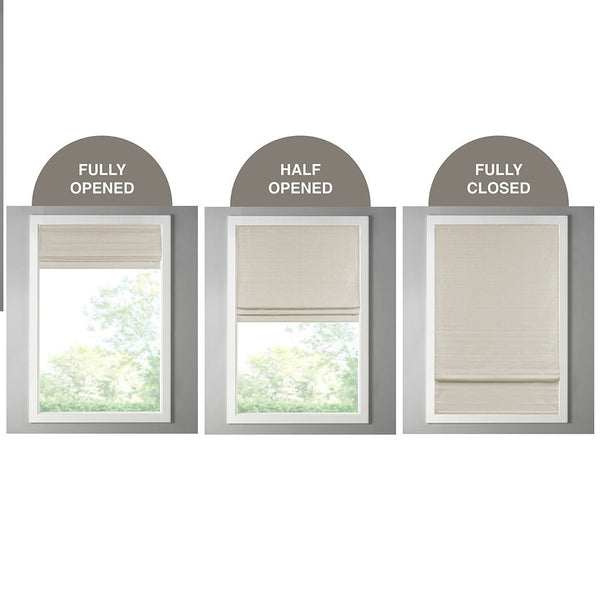 English Elm Printed Faux Silk Room Darkening Cordless Roman Shade with Thermal Foam Backing, OEKO-TEX Certified Elegance Ivory 5.05 L x 11.42 W x 7.48 H B03598301
