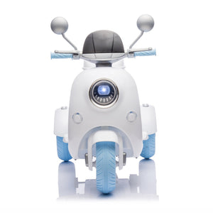 English Elm 12v Dual Motor Two Seater Kids Electric Ride on Motorcycle with Bluetooth Led and Trunk Blue W1578P268023