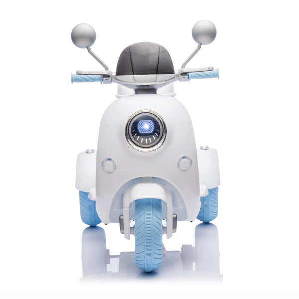 English Elm 12v Dual Motor Two Seater Kids Electric Ride on Motorcycle with Bluetooth Led and Trunk Blue W1578P268023