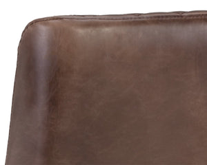 Sunpan LEIGHLAND DINING CHAIR - Timeless Tufted Elegance with Antique Brass Frame for Sophisticated Spaces Brown 104911