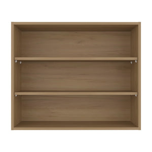 English Elm Wall Mounted Open Shelf Cabinet Three Tiers Modern Kitchen Storage Organizer Beige B092P474488