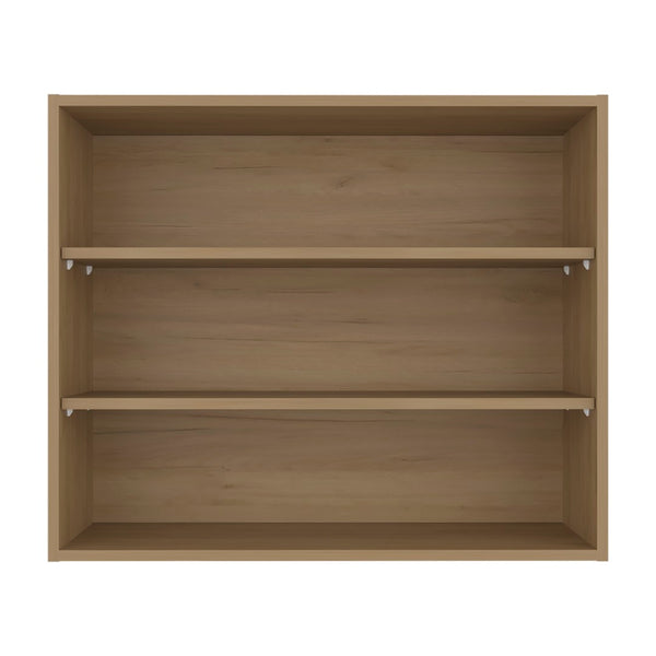 English Elm Wall Mounted Open Shelf Cabinet Three Tiers Modern Kitchen Storage Organizer Beige B092P474488