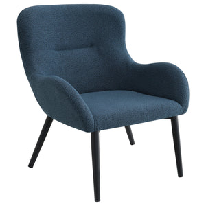 English Elm Luna Aegean Blue Upholstered Armchair — Mid-Century Curved Silhouette, Plush Textured Comfort, 30.5"H B062P299845
