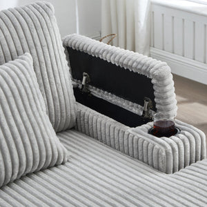 English Elm Swivel Barrel Accent Chair Chenille Tufted Round Club Seat for Living Room Lounge Grey N719S002270E
