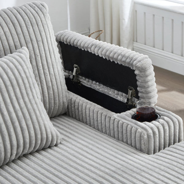 English Elm Swivel Barrel Accent Chair Chenille Tufted Round Club Seat for Living Room Lounge Grey N719S002270E
