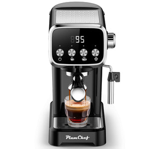 English Elm 20bar Slim Espresso Machine with Steam Wand Cup Warmer and 43oz Detachable Tank W1002P414529