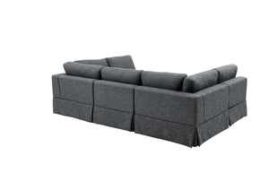 English Elm 6-Piece Upholstered Sectional Sofa - Reversible Modular Design, Family-Friendly Comfort & Style B343S00016