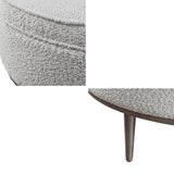 Madison Park Harriet Transitional Upholstered Round Cocktail Ottoman with Metal Base 34" Dia MP101-1214 Grey