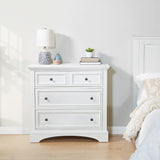 OSP Home Furnishings Farmhouse Basics 3 Drawer Chest Rustic White