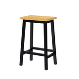 English Elm K&K Solid Wood Bar Stools (Not Cheap Iron), 25.6" Tall Set Of 2 Bar Chairs, Kitchen Counter Stools With Footrests, Farmhouse Stools For Dining Room, Kitchen, Counter, Black