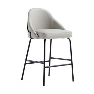 English Elm Gracie Metal Counter Stool: Stone Gray Leatherette With Industrial Style & Easy Assembly Comfort B365P397971