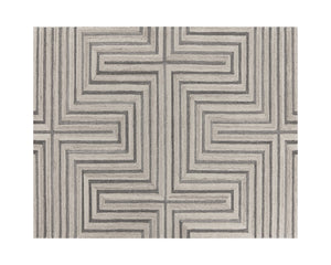 Sunpan Oslow Hand-Tufted Rug - Artisan-Crafted Wool with Unique Maze Pattern in Elegant Beige and Grey Hues 8' X 10'