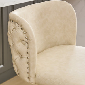 English Elm A&A Mid Century Dining Chair Set of 2 with Curved Ergonomic Walnut Back Upholstered Seat and Metal Legs W1143P193492 W1143P193492