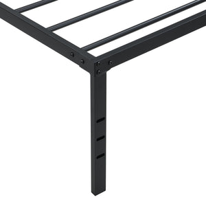 English Elm Twin Heavy Duty Metal Bed Frame - 750 lb Support, No-Squeak Reinforced Slats, Under-Bed Storage, Black W311P282478