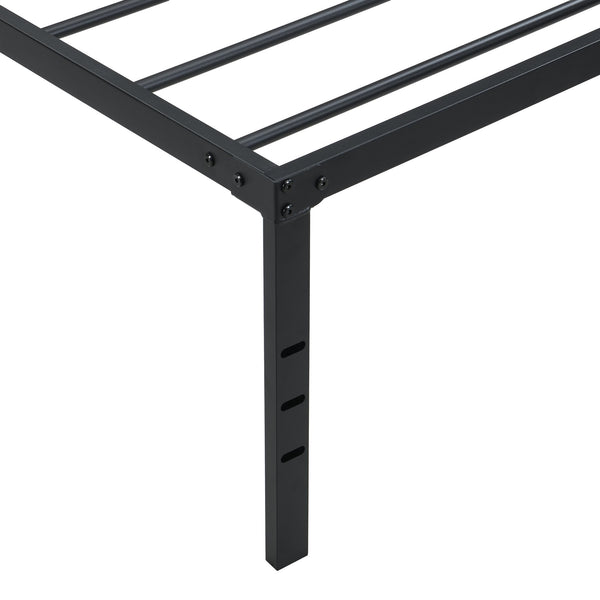 English Elm Twin Heavy Duty Metal Bed Frame - 750 lb Support, No-Squeak Reinforced Slats, Under-Bed Storage, Black W311P282478