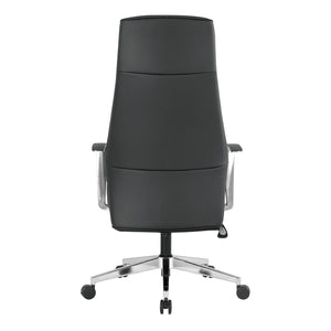 OSP Home Furnishings High Back Executive Office Chair with Antimicrobial Fabric Synchro Tilt and Chrome Base 62200C-R107