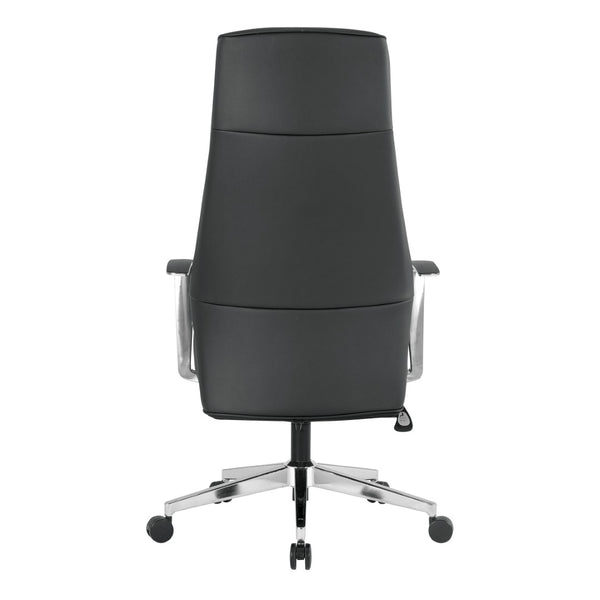OSP Home Furnishings High Back Executive Office Chair with Antimicrobial Fabric Synchro Tilt and Chrome Base 62200C-R107