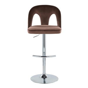 English Elm Adjustable Velvet Swivel Barstools with Chrome Base Set of 2 for Kitchen Island B202S01959