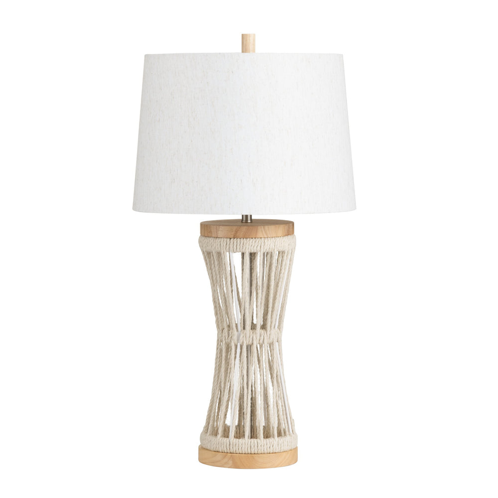 Crestview Collection 30.5"H Hemp Table Lamp - Coastal Charm With Rustic Hemp Rope & Polished Nickel Base For Style   Cvnzam008