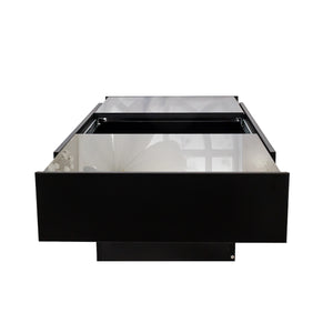 English Elm Coffee Coffee Table with Sliding Top and Hidden Storage, Extendable 57" Surface for Entertaining Black W331P270515