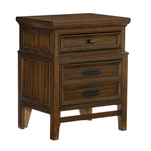 English Elm Classic Frazier Park Nightstand with 2 Drawers in Brown Cherry Finish — Traditional Lodge Style Charm and Durable Hardware Brown Mix 27 L x 22 W x 35 H B011P286801