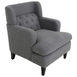 Christopher Knight Home® - Noble House - - Upholstered Accent Chair Tufted Armchair For Living Room And Bedroom, Dark Grey