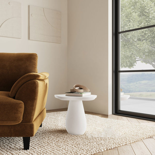 English Elm Trevor Sculptural Cloud Top Mdf Side Table for Modern Eclectic Living Spaces B062S01646