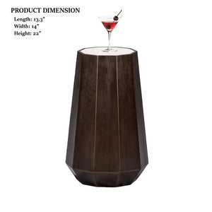 English Elm Transitional Martini Table With Quartz Stone Top - Trestle Base In Dark Walnut For Modern Living Spaces B2741P404281-GIGA