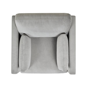 English Elm Jennifer Taylor Home - Knox 36" Plush Velvet Arm Chair In Opal Grey - Modern Farmhouse Design With Removable Cushions B2719P238324