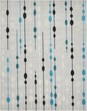 Unique Loom Outdoor Modern Seattle Machine Made Geometric Rug Gray, Black/Blue/Cream/Turquoise 8' 0" x 10' 0"