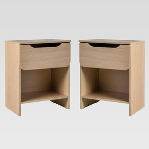 Simple Modern 1-Drawer Nightstand - Set of 2 Riviera DOMB4CRIC-2PK Walker Edison