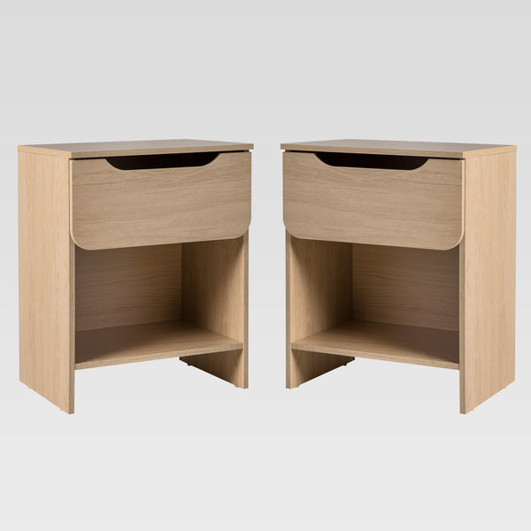 Simple Modern 1-Drawer Nightstand - Set of 2 Riviera DOMB4CRIC-2PK Walker Edison