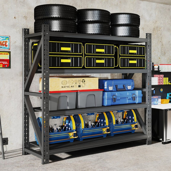 English Elm Heavy Gauge Steel Industrial Shelving Unit 6000 Lb Capacity Warehouse Garage Rack T2398S00004