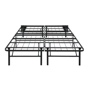 English Elm Black Metal Platform Bed Frame Queen High-Profile Foldable Design for Easy Assembly, Headboard Mountable Black 38.75 L x 28.75 W x 7 H B011P197726