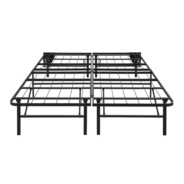 English Elm Black Metal Platform Bed Frame Queen High-Profile Foldable Design for Easy Assembly, Headboard Mountable Black 38.75 L x 28.75 W x 7 H B011P197726