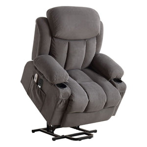 English Elm Power Lift Recliner with Heated Lumbar Massage and Usb Port for Senior Living W1521P453171