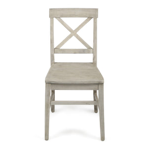 English Elm Christopher Knight Home® - Roshan Farmhouse Acacia Wood Dining Chairs Set Of 2 – Rustic Light Grey Wash With X-Back Design 62888.00LGW
