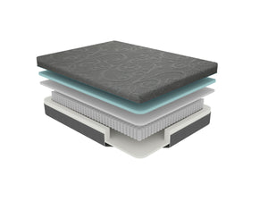 English Elm 8" Queen Hybrid Gel-Infused Memory Foam Mattress - 8" Firm Breathable 4-Layer Coil Support, Dark Gray B011P213339