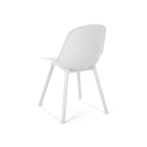 English Elm Christopher Knight Home® - POSEY Chair - Weather-Resistant Polypropylene Outdoor Dining Chair with Perforated Diamond Mesh Design for Durable Style White 27.5 L x 21.5 W x 20.2 H 69067.00WHI
