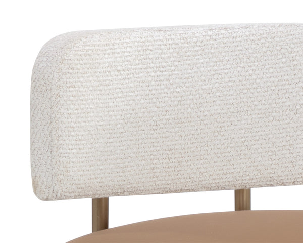 Sunpan Larissa Barstool - Elegant Mixed Materials with Faux Leather and Antique Brass Frame for Stylish Seating Bar Height