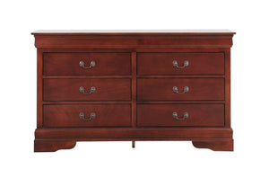 English Elm LouisPhillipe Elegant Traditional Dresser with Carved Bases, English Dovetail Drawers & Tarnish-Resistant Hardware Cherry 37 L x 59 W x 18 H B078108119