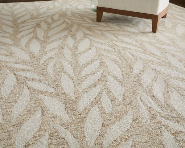 Feizy Rugs Wallace Hand-tufted Wool Rug - Durable, Stylish Floral & Botanical Design For Modern Interiors Tan,Ivory Wool Wal8a37fbge000f00