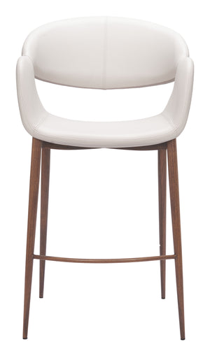 Zuo Modern Limay Counter Stool - Elegant Beige & Walnut Design With Water-resistant Vinyl For Stylish Interiors Beige 100% Polyurethane,Plywood,Steel 110930-zuo-modern