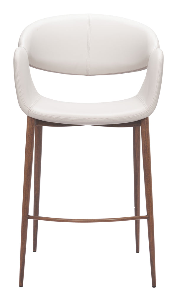 Zuo Modern Limay Counter Stool - Elegant Beige & Walnut Design With Water-resistant Vinyl For Stylish Interiors Beige 100% Polyurethane,Plywood,Steel 110930-zuo-modern